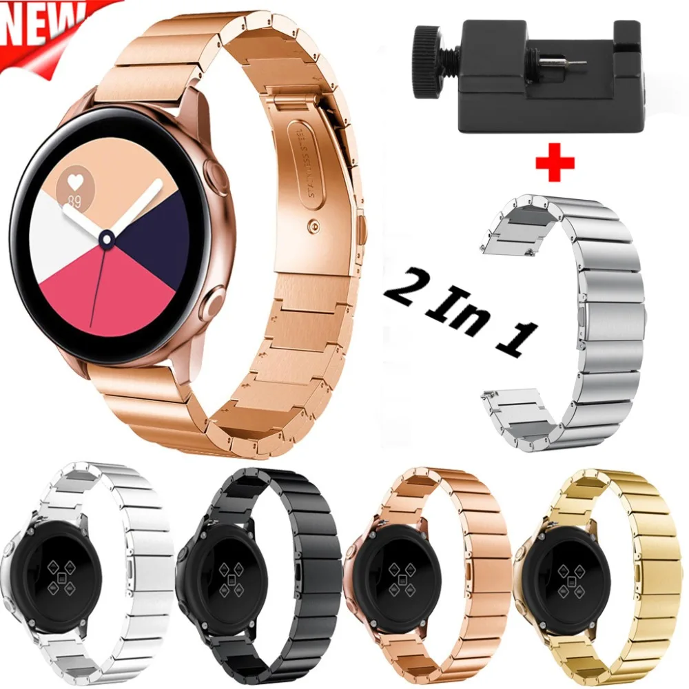 

2 In1 COMLYO Metal Wrist Strap For Samsung galaxy watch active Band Stainless Steel Wristband for galaxy watch active Watch Belt