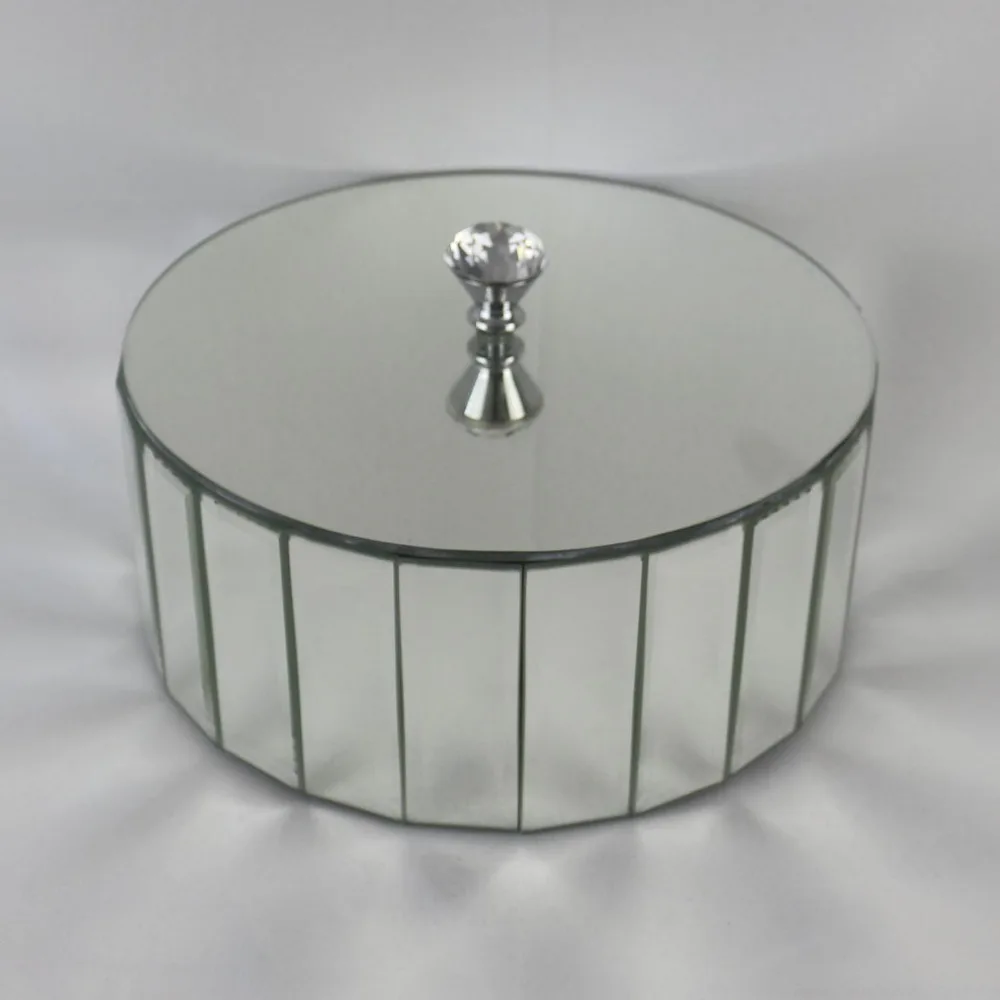

Glass Mirror Wedding Jewelry Holder Box Makeup Storage Cosmetic Organzier Jewellery Velvet Box Home Decoration