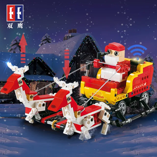 

Technic Electric Santa Claus Friends Figures building Blocks Bricks Model Sound Light Control Christmas Christmas kids gifts Toy