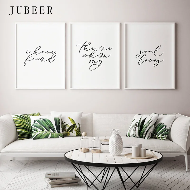 

I Have Found the One Whom My Soul Loves Set of 3 Prints Poster Song of Solomon Bedroom Wall Sign Nordic Decoration Home