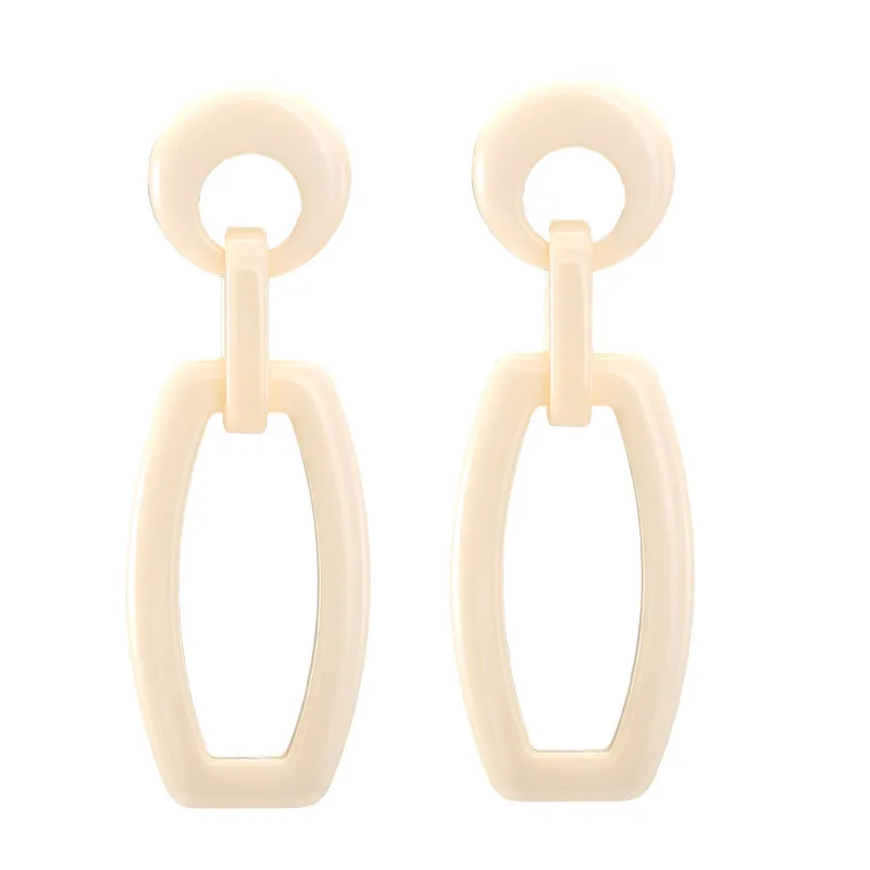 

White Acrylic Earrings Simple Geometric Dangle Earrings Non-sensitive Women Jewelry Mother's Day Gift Gracias Regalo