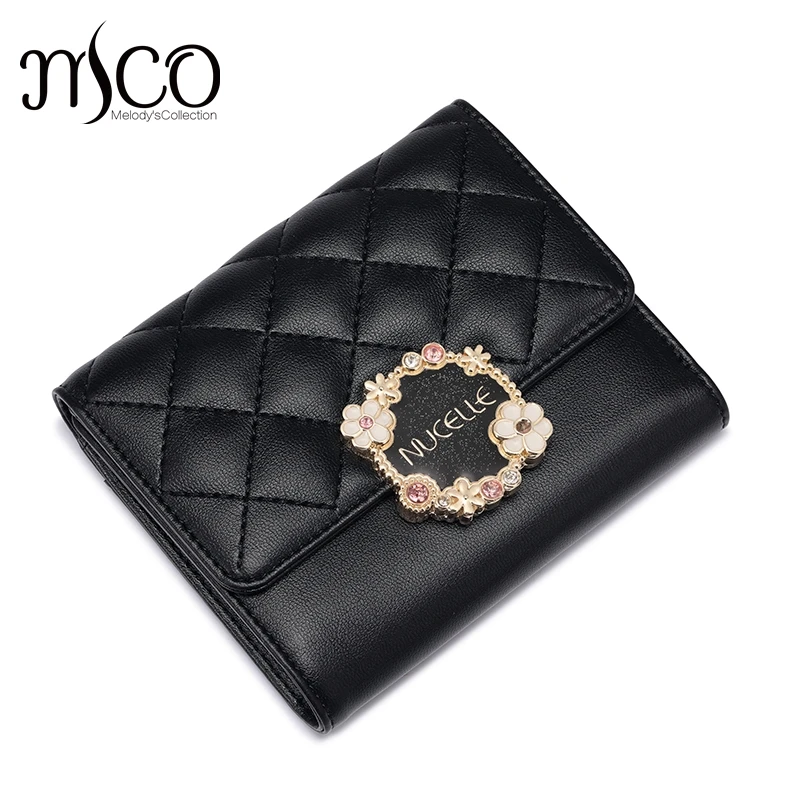 Wallet Women Short Travel Female Diamond Lattice Black Wallets Ladies Coin Purse for Women Leather Phone Clutch Card Holder