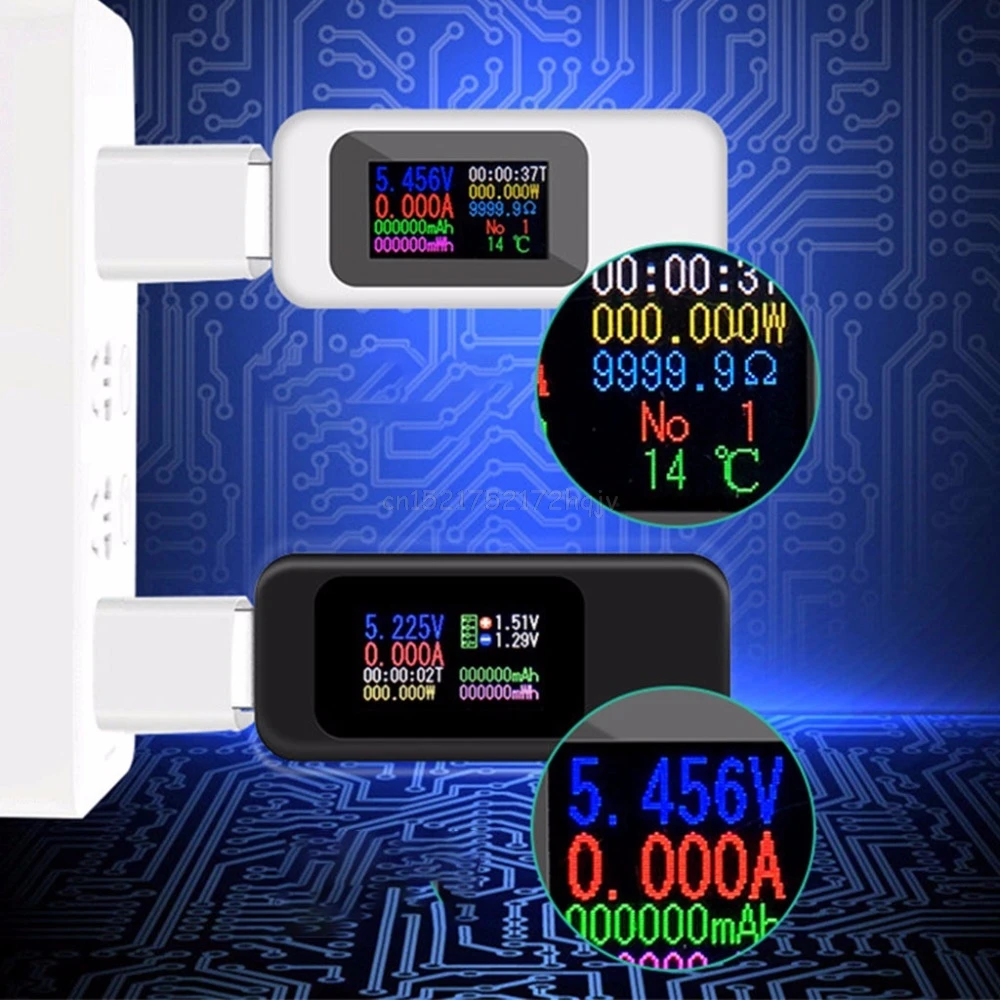 USB OLED Current Voltage Test Meter Power Capacity Current Measuring Household Tester Accurate Instrument My02 19 Dropship