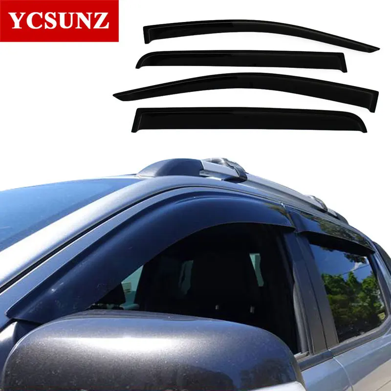 Side Window Deflectors For Ford Ranger Abs Black Color Car Wind Deflector Guard For Ford Ranger