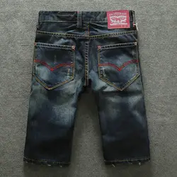 Джинсовые шорты мужские летние тонкие летние подростковые мужские джинсы прямые мужские брюки по колено Бесплатная доставка