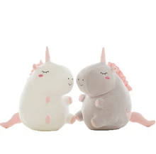 Juguete de peluche de unicornio de 25 cm, muñeco de unicornio gordo, almohada suave de peluche de animal bonito, juguetes para niños y bebés, regalo de cumpleaños y Navidad para niñas(China)