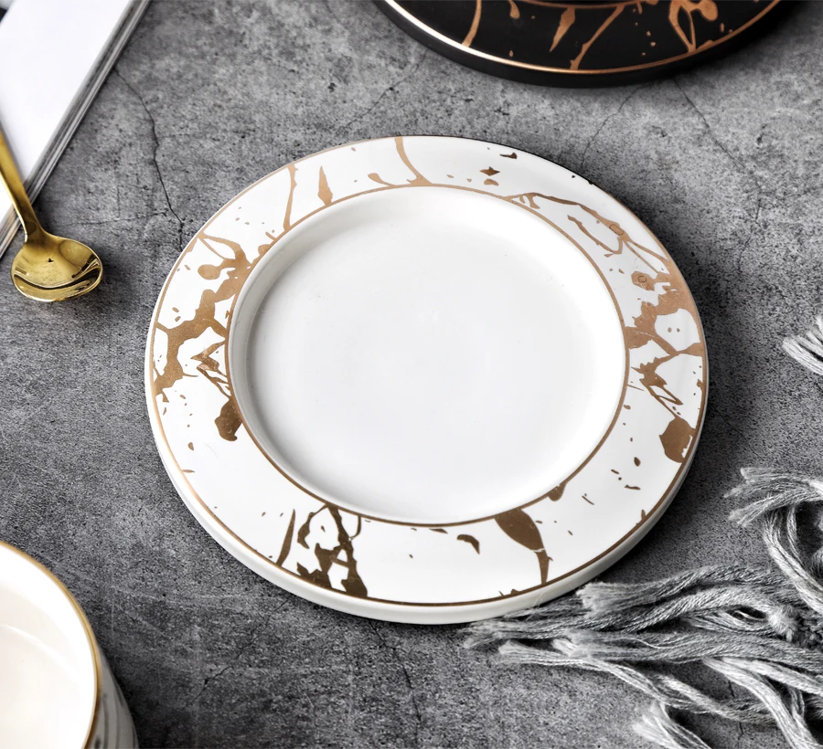 criativo design dourado porcelana xícara de chá