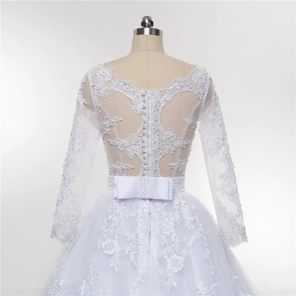 Fansmile Тюль Mariage Vestido De Noiva кружева поезд свадебное платье подгонянного размера плюс свадебные платья свадебное платье FSM-470T