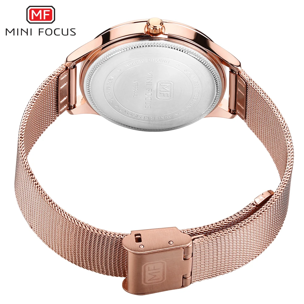 MINIFOCUS роскошные женские часы водонепроницаемые женские часы для женщин из розового золота модные женские наручные часы Montre Femme Relogio Feminino