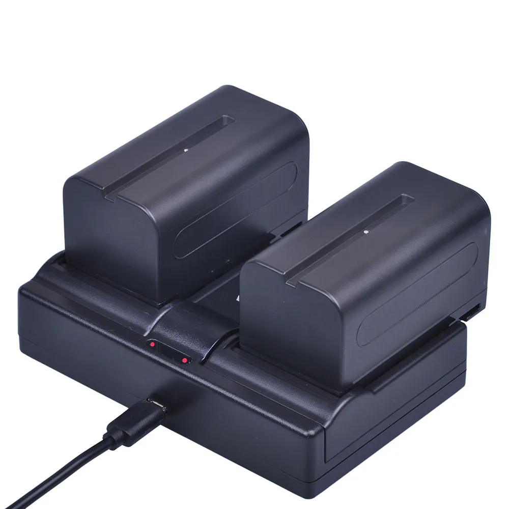 Günstige Batmax 4 Stücke 7,2 V 5200 mAh NP F770 NP F750 NP F770 NP F750 NPF770 750 Batterien + Dual USB Ladegerät für Sony CCD RV100 DCR TRU47E