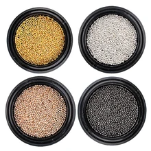 0,4 мм до 2,0 мм розовое золото серебро черный 3D металлические украшения для дизайна ногтей икра бисер маникюр поддельные ногти Аксессуары Новое поступление