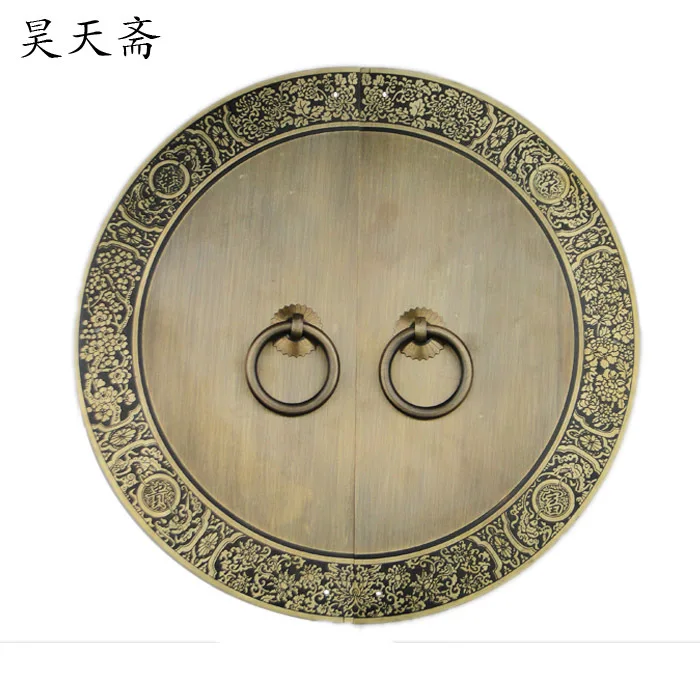 

[Haotian vegetarian] Chinese antique furniture, antique copper handle wardrobe HTB-244 Four Seasons Patterns