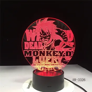 

Anime Luffy Modelling Night Light Usb One Piece Table Lamp 3D Led Vision 7 Colors Changing Home Decor Light Fixtures AW-3326