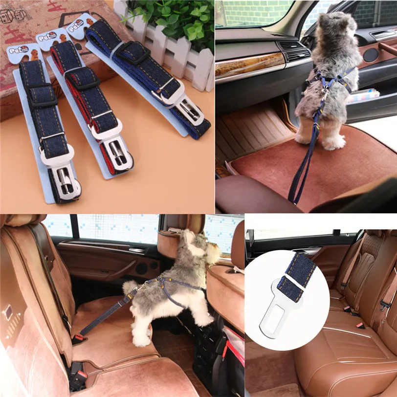 Dog Pet Car Safety Seat Belt Restraint Lead Travel Dog Pets Car Safety Seat Belt Harness Restraint Lead Adjustable Travel Clip