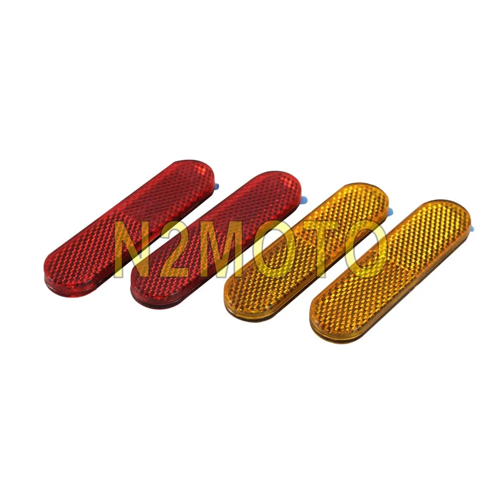 

9.5cm * 2.5cm 2pcs Warning Safety Reflector Stick on Reflection Plate Sticker for Honda Kawasaki Suzuki Yamaha