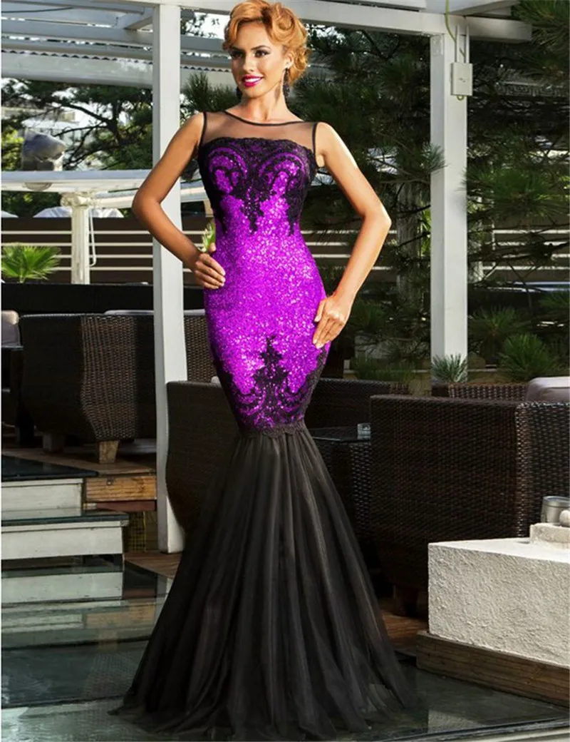 

Elegant Vestido Maxi Dress Sequins Appliques Evening With Mermaid Hem Burderry Women Plus Size Backless Party Dresses R80196