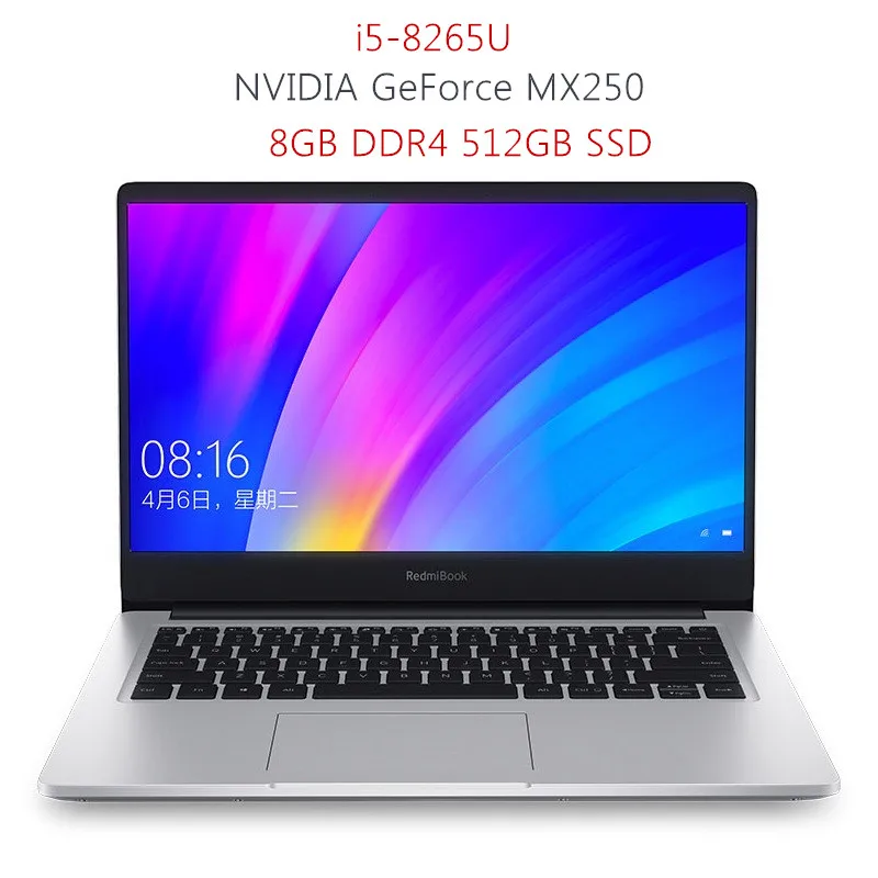 Xiaomi Redmibook 14 ноутбук Intel Core i5-8265U/i7-8565U NVIDIA GeForce MX250 8 Гб DDR4 256 ГБ/512 ГБ SSD ультратонкий ноутбук - Цвет: i5 8GB 512GB