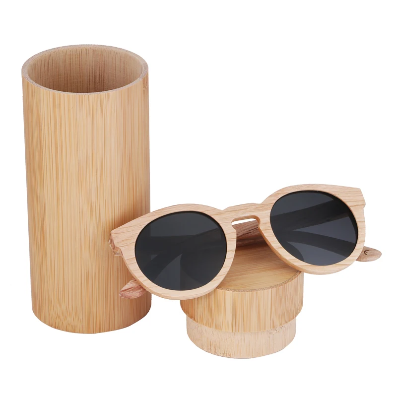 BerWer, новинка, настоящие деревянные солнцезащитные очки, поляризационные, ручная работа, бамбук, женские солнцезащитные очки, Oculos De Sol Feminino - Цвет линз: black lens with case