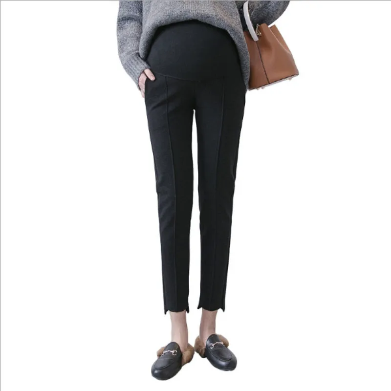 Осенняя новая одежда для беременных брюки свободные модные Необычные брюки для беременных - Цвет: Черный