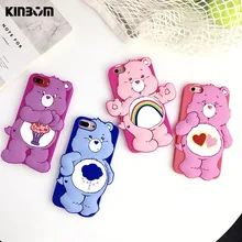 

KINBOM Cartoon Lovely 3D Bear Phone Case For Iphone X 7 8plus Soft Silicone Anti-Knock Mobile Phone Housing For Iphone 6 6splus