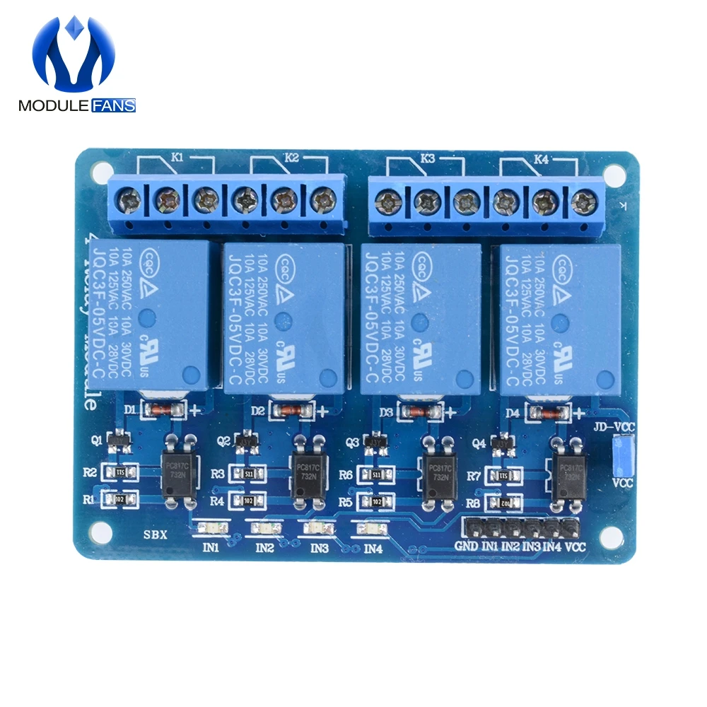 5V 4-канальный Релейный модуль 4-щит управления каналами реле для Arduino с оптопарой реле Выход 4 способ релейный модуль 4CH