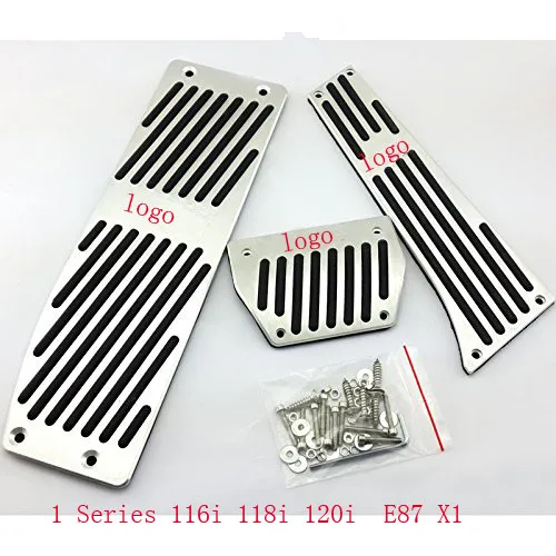 

XYIVYG 3Pcs AT Brake Foot Rest Pedals Plate Pads Set for BMW 1 Series 116i 118i 120i E87 X1 E84 M3 With Logo