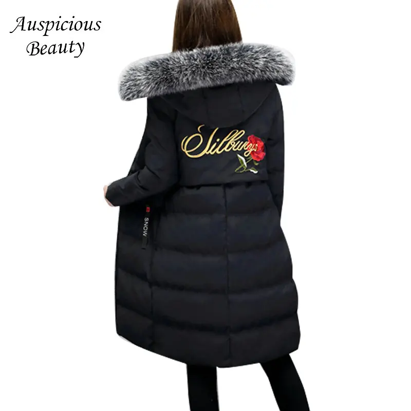 Winter Jacket Women Fashion Black Thick Warm Real Fox Fur
