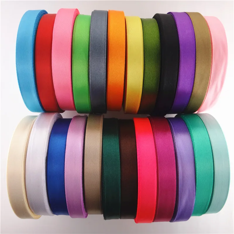 

18112405, Width 6/10/12/15mm 25 yards/roll Silk Satin Ribbon Wedding Decorative Gift Wrap Accessories DIY Handmade Materials