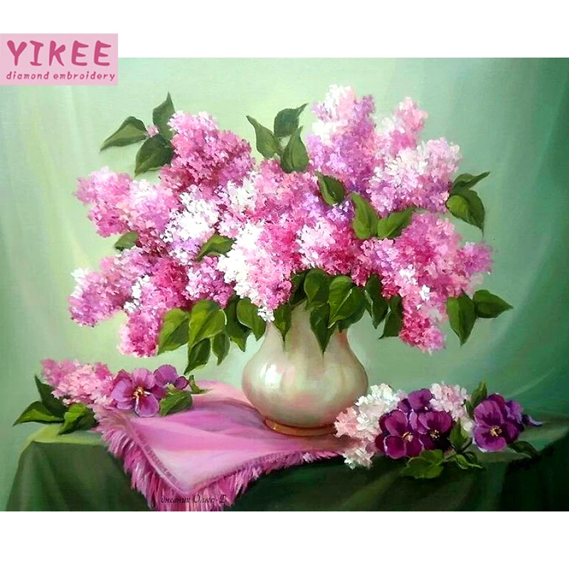 YIKEE Алмазная Вышивка цветов тигра сделай сам вышивка крестиком из горного