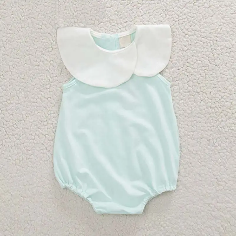 Summer Twins Baby Pure Cotton Bodysuit Fashion Toddler Girl Lotus Leaf Collar Jumpsuit Children Sleeveless Onesie Clothes 9-24M (9)