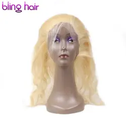 Clover Leaf 613 блондинка Brazilan сырья волны волос на теле 3 Связки с 360 Кружева Фронтальная-человеческих волос для салон волос