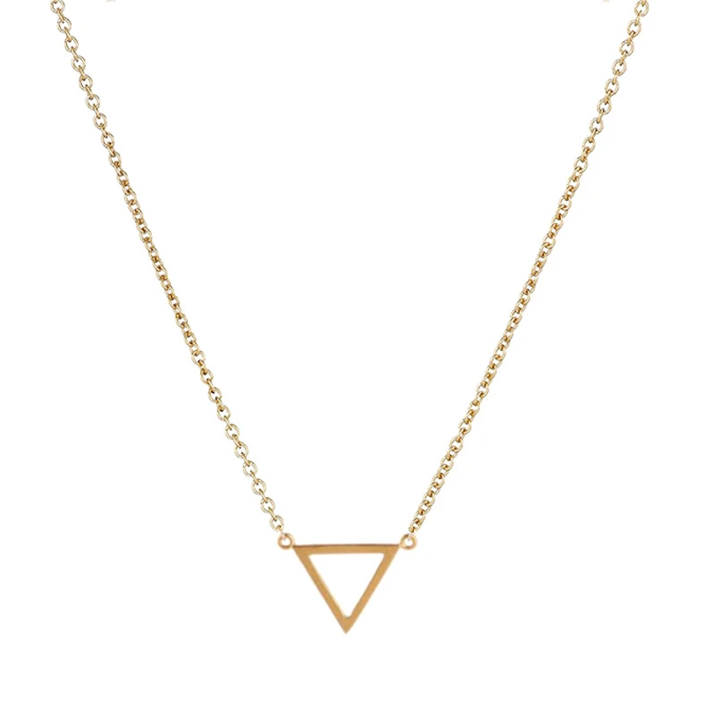 gold triangle necklace
