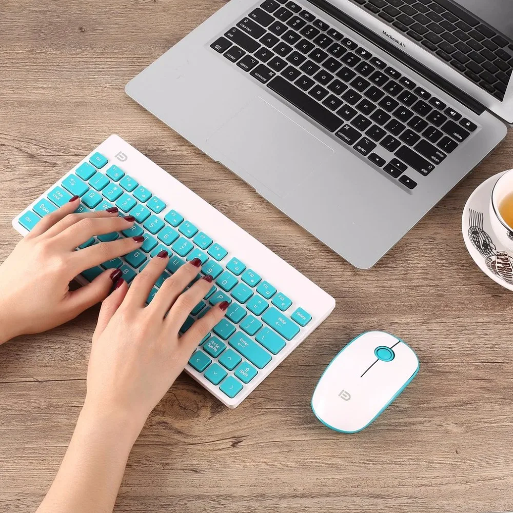 

Forter Mini Wireless Keyboard Mouse Combo Set USB 2.4Ghz 1500DPI Ultra-thin Gaming Multimedia Set for Computer PC Desktop