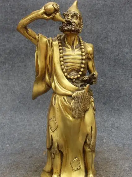 

China Bronze Buddhism RuYi Wealth Happy Laughing Maitreya Buddha Bead Statue free shipping