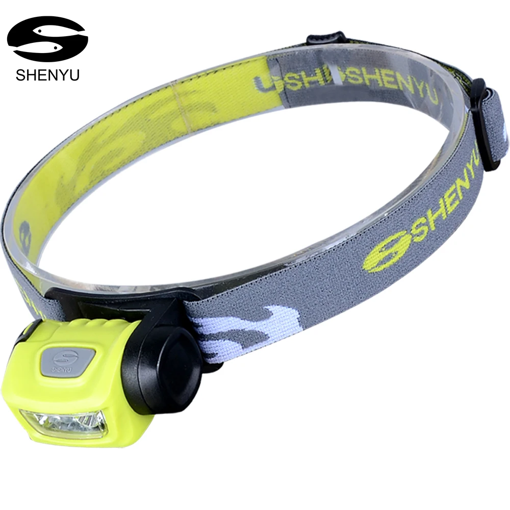 

SHENYU Headlamp LED, 3 Modes Headlight, Battery Powered Helmet Light for Camping, Running, Hiking and Reading