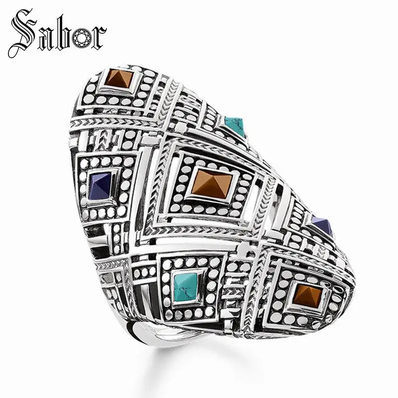 

Ethnic Ornament Ring 925 Sterling Silver Gift For Women,Female Fashion Eternity Rings Fashion Jewelry Wholesale thomas