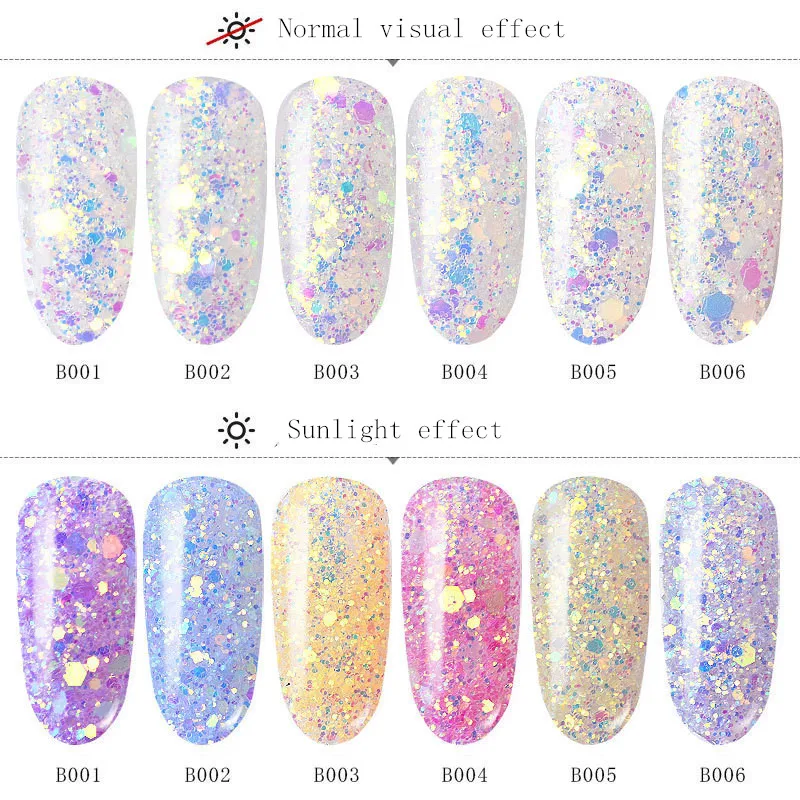 

Light Chameleon Color Changing Nail Glitter Sequins Colorful Sparkly Manicure DIY Nail Art 3D Decoration holographic Glitter art