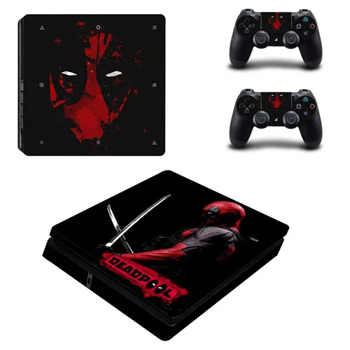 Deadpool PS4 тонкая Наклейка защитная накладка наклейка для PS4 Slim консоль и контроллер винил - Цвет: YSP4S-0554