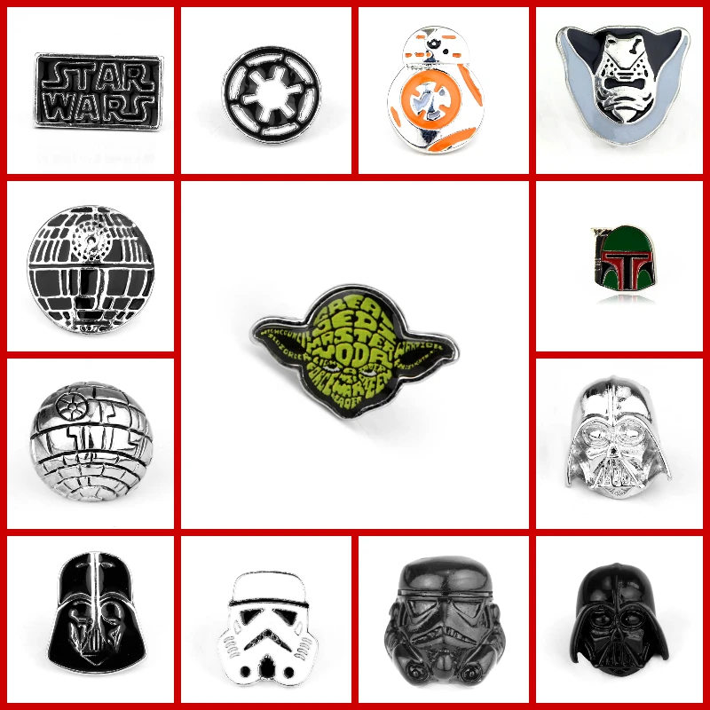 

Star Wars Brooch star wars Master Yoda Millennium Falcon 3D Rebel Alliance Galactic Empire Stormtrooper Death Star Brooch
