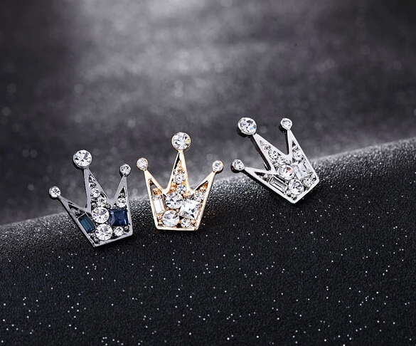 

2016 Fashion 1 pcs Brand Elegant crystal crown Brooches For Women Accessories Crystal wedding gift Crown Man Lapel Pin Bijoux