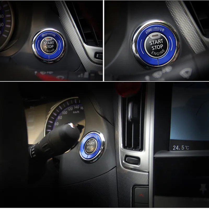 5 colores de la cubierta de la llave de inicio de la etiqueta engomada del coche para las piezas interiores de la decoración del coche 5 colores de la cubierta de la llave de inicio de la etiqueta engomada del coche para las piezas interiores de la decoración del coche