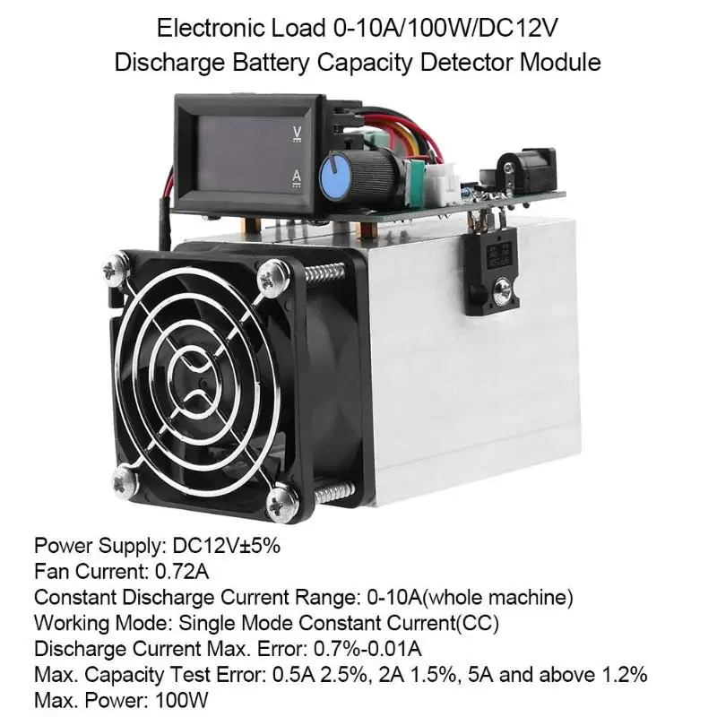 Электронная батарея детекторное тестирование 0-10A 100 Вт DC 12 В напряжение разряда измеритель тока модуль DC Цифровой Тестер батареи