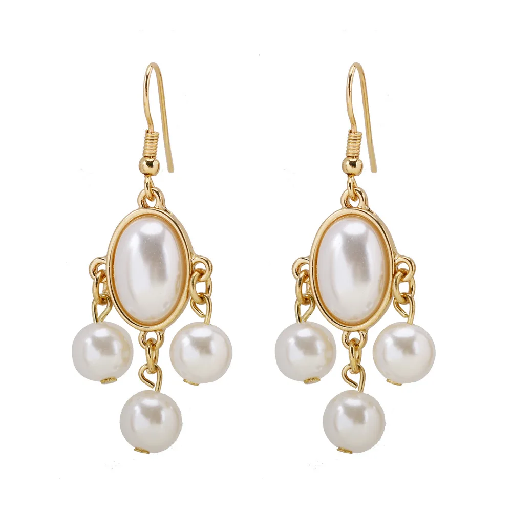 

SUKI 2019 Vintage Boho Women Classic Pearl Earrings Drop Earring for Cute Ladies Simulated-pearl Dangle Hooks Earring Jewelry