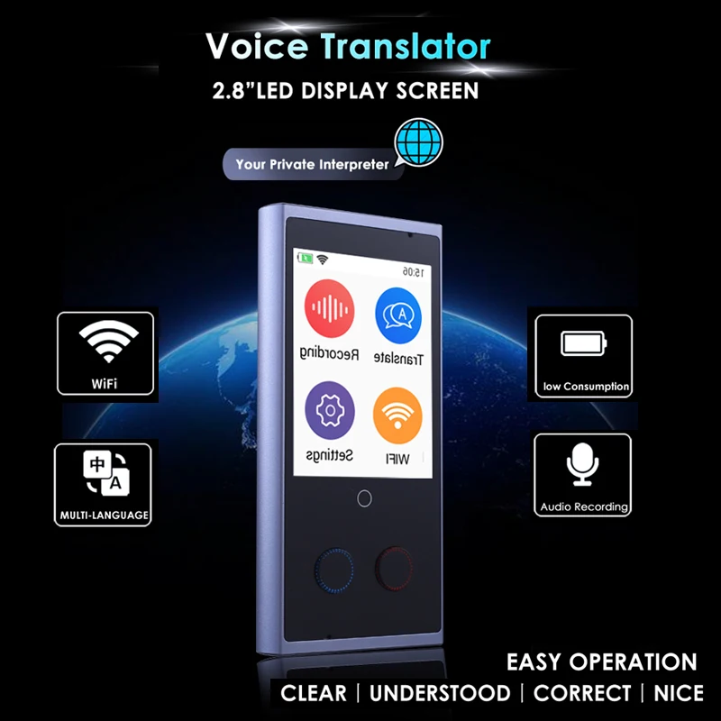  75 Multi-Language Portable Smart Instant Voice Translator Interpreter Translaty Intelligent Device  - 33042311965
