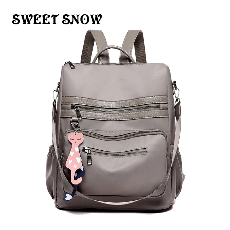 

SWEET SNOW Fashion Oxford Cloth Women's Backpack Multifunctional Leisure Back Pack Large Capacity Anti-theft Ladies Backpacks