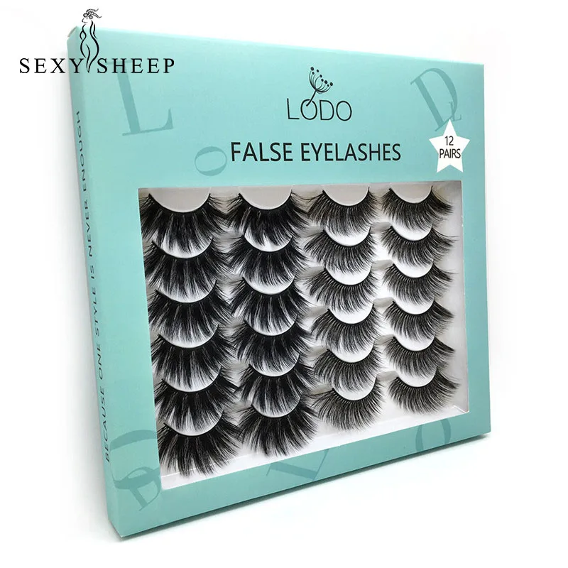

12 Pairs 3D Eyelashes Thick Soft EyeLash Extensions 100% Hand Made False Lashes Full Strip Eyelashes Various Eye Makeup Tool
