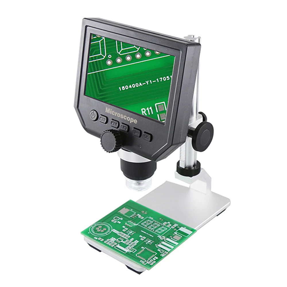 

600X Portable USB Digital Electronic Microscope Magnifier USB Endoscope Camera 8 LED With HD Screen For PCB Motherboard Repair