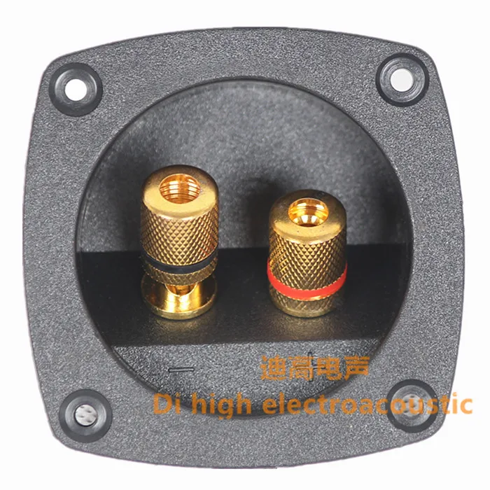 Speaker terminal box round power amplifier horn connection