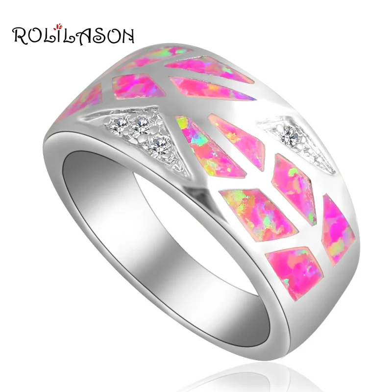  New Arrival Purple fire Opal silver plated Stamped Rings Zircon Wholesale &amp Retail Jewelry USA sz #8 #9.5 #8.5 OR655 | Украшения и