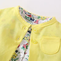 Infant Baby Girls Clothing 2024 Spring Baby Girl Dress Long sleeves Coat+Short SLeeve Bodysuit Dress 2PCS Baby Girl Clothes sets 3